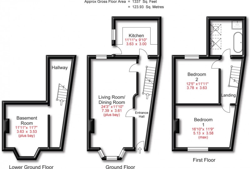 Floorplan for Bold Street, Hale, WA14 2ER.