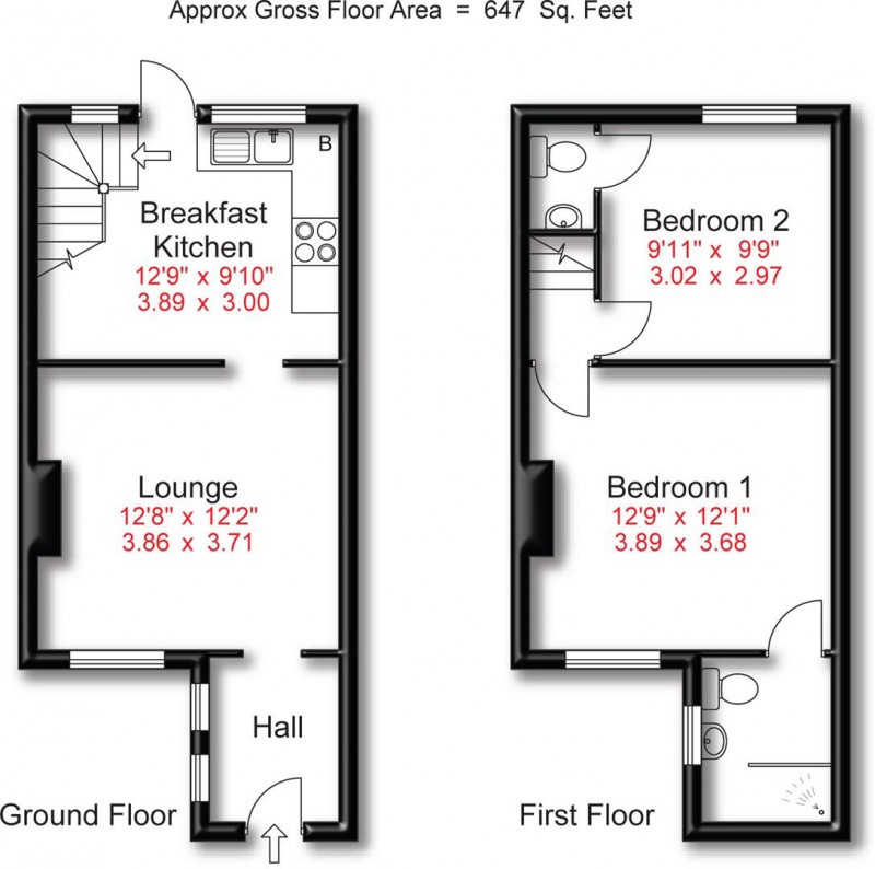 Floorplan for Buckfast Road, Sale