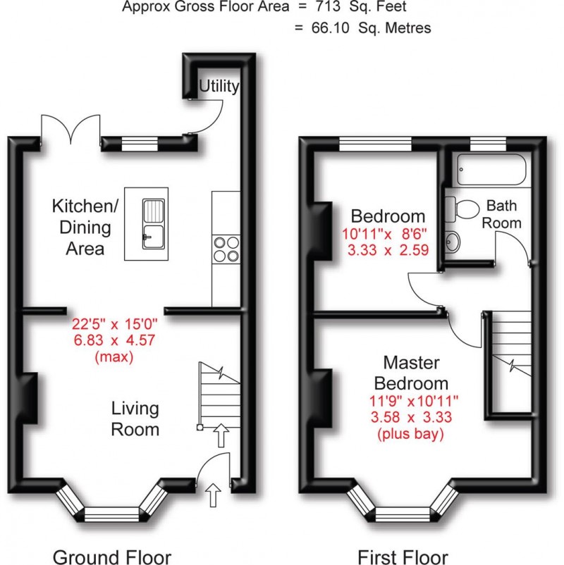 Floorplan for Tolland Lane, Hale, WA15 0LD.