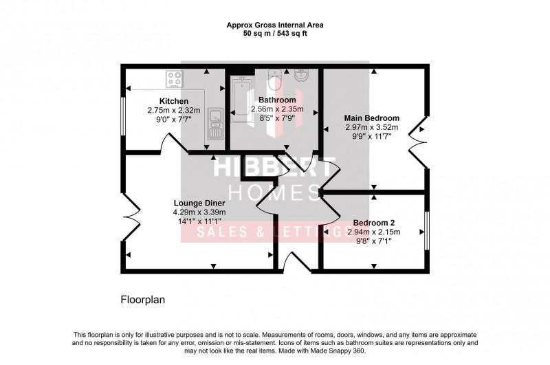 Floorplan for Lawnhurst Avenue, Wythenshawe