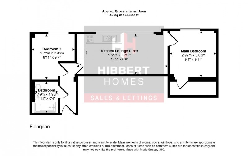 Floorplan for Trident Apartments, Sale, M33 6PS.